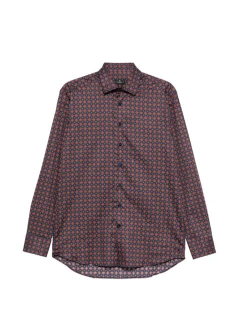 ETRO geometric-print long-sleeve shirt Blue MRIB000199SA51Y