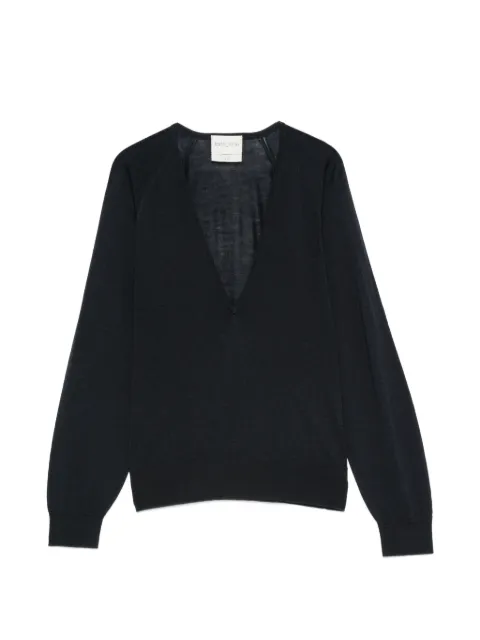 Forte Forte V-neck long-sleeve sweater Blue 15133MYKNIT