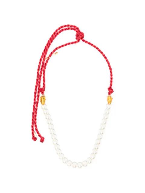Forte Forte braided rope glass-bead necklace Red 15167MYJEWEL