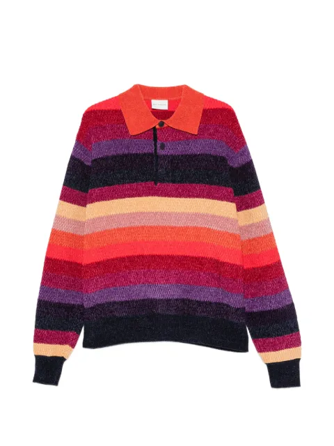 Drôle De Monsieur chenille striped sweater Purple MPO240PL196