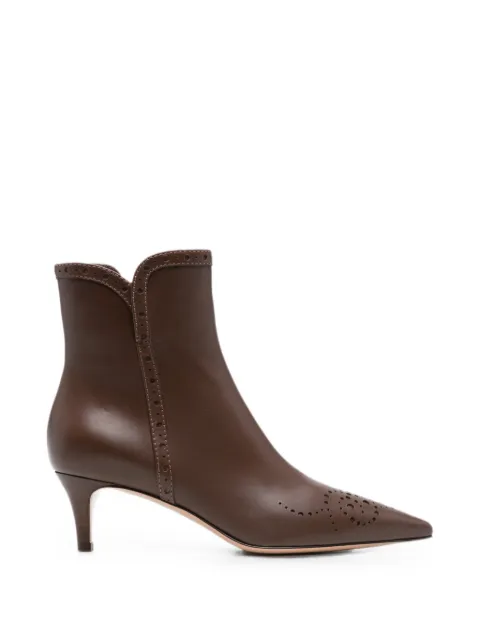 Gianvito Rossi brogue-detail pointed-toe ankle boots Brown G7284655CUOVGI
