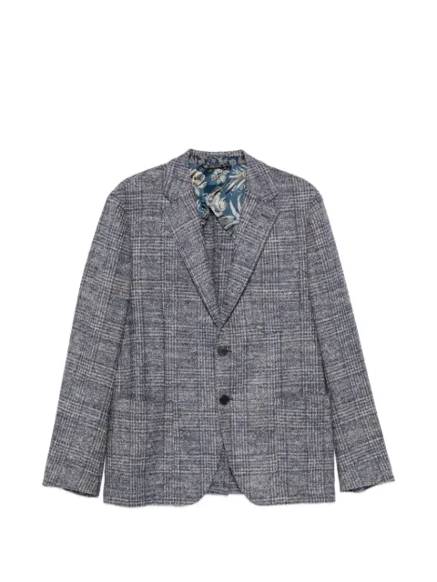 ETRO check-pattern notched-lapel blazer Grey MRCA007099TQB1A