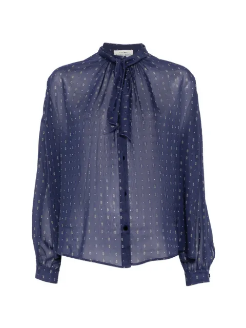Forte Forte tie-neck printed blouse Blue 15119MYSHIRT