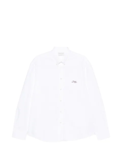 Drôle De Monsieur logo-embroidered boxy shirt White MSH271CO320