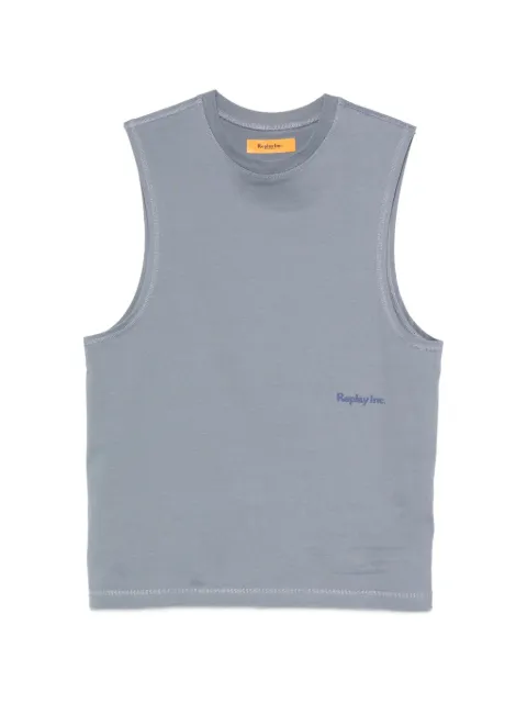 Replay logo-print sleeveless top Grey KU6040000D23608P
