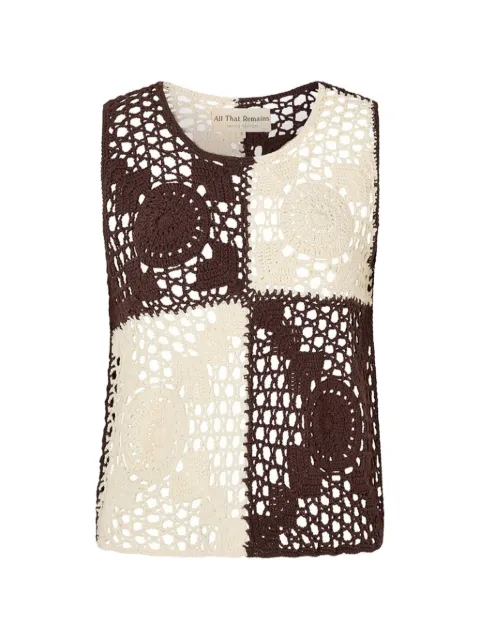 All That Remains Elisa crochet-knit top Brown ATRSS26034CREAMCAROB
