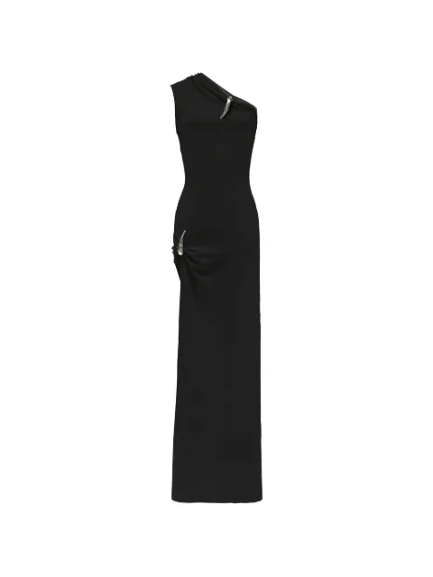 Grace Ling Claw one-shoulder maxi dress Black GLSS25G5203