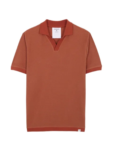 NOWADAYS open-collar waffle-knit T-shirt Orange NAM1203D3
