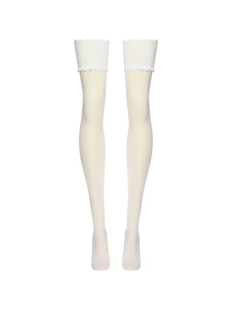 Wolford Satin Touch 20 lace-trim stockings White 212231001