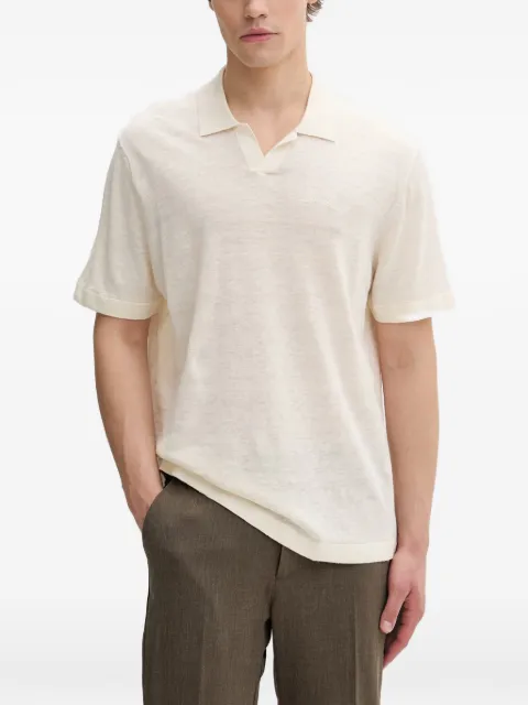 Les Deux logo-embroidered open-collar polo shirt Neutrals 1001885
