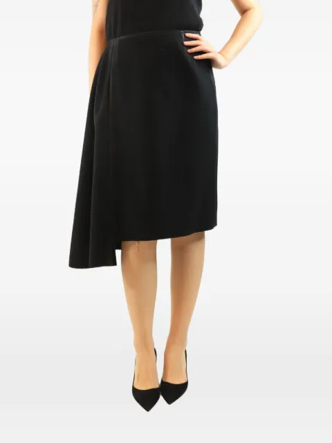 Prada Pre-Owned asymmetric midi skirt Black BLACKASYMMETRICPANELLEDMIDISKIRT