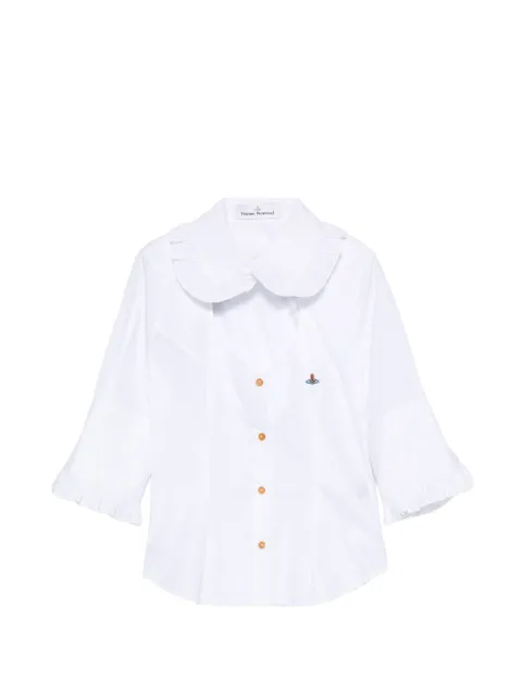 Vivienne Westwood SS Toulouse Frill cut-out shirt White 1501006IW009Q