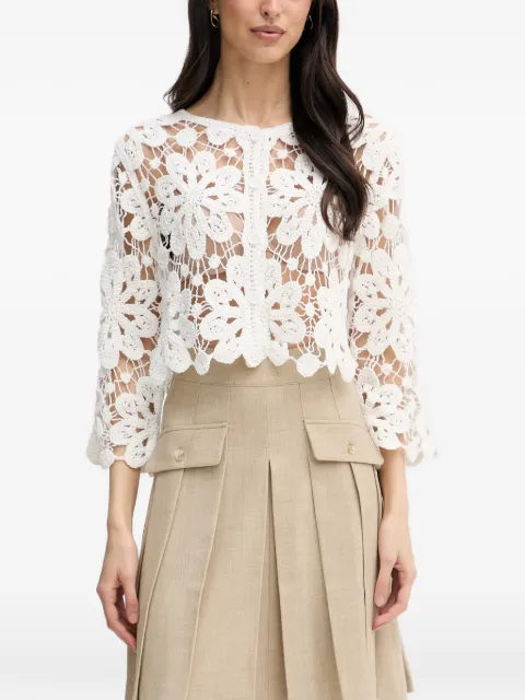 Joseph Ribkoff floral-crochet cardigan White 262958