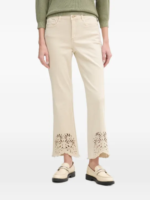 Joseph Ribkoff laser-cut frayed-edge flared jeans Neutrals 262980