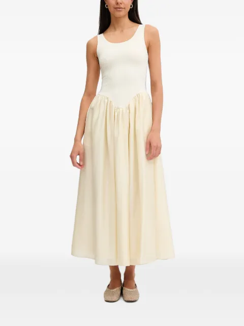 Bardot Lorie scoop-neck flared midi dress Neutrals 60385DB