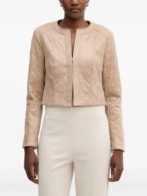 Joseph Ribkoff quilted stud-embellished jacket Neutrals 254929