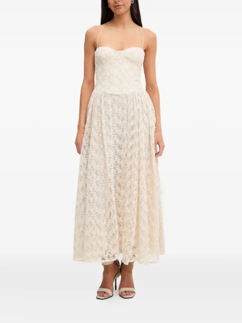 Bardot Estie lace-overlay spaghetti-straps maxi dress Neutrals 59786DB4
