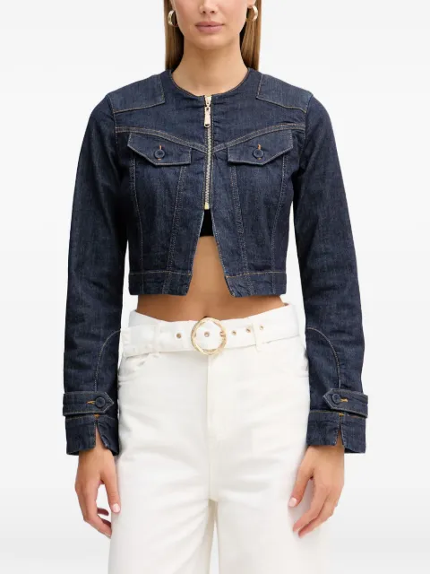 Blugirl zip-up cropped denim jacket Blue RA6066D4992