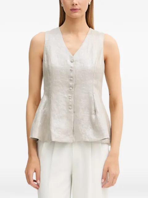 Joseph Ribkoff metallic-effect peplum top Neutrals 262944