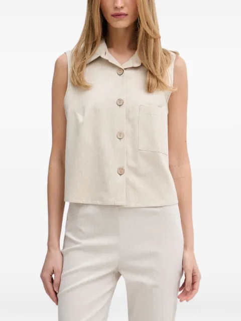 Joseph Ribkoff button-up sleeveless top Neutrals 262186
