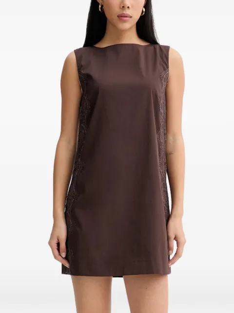 Blugirl lace-trim sleeveless mini dress Brown RA6194T544