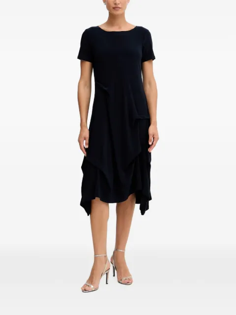 Joseph Ribkoff asymmetric-hem short-sleeve midi dress Blue 262032