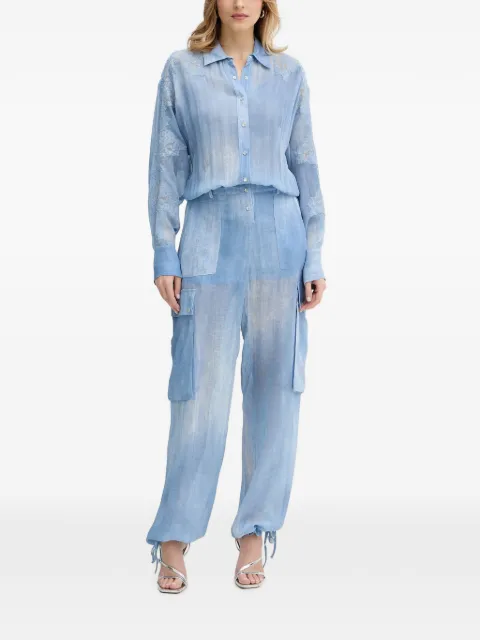 ERMANNO FIRENZE lace-panelled cargo jumpsuit Blue D48EP041EB5