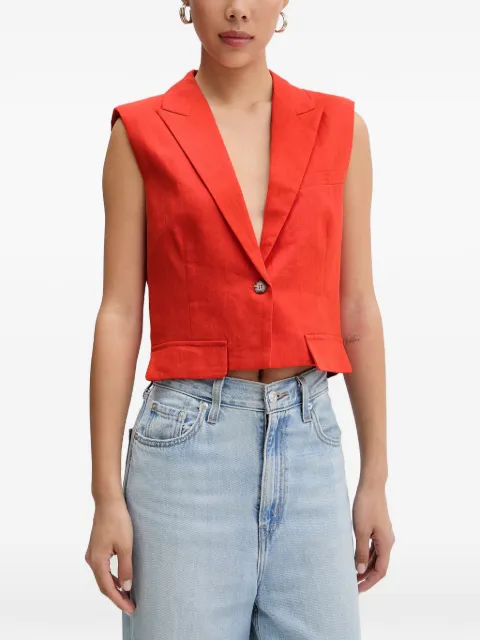 VICOLO padded-shoulder notched-lapels vest Red TAB0407
