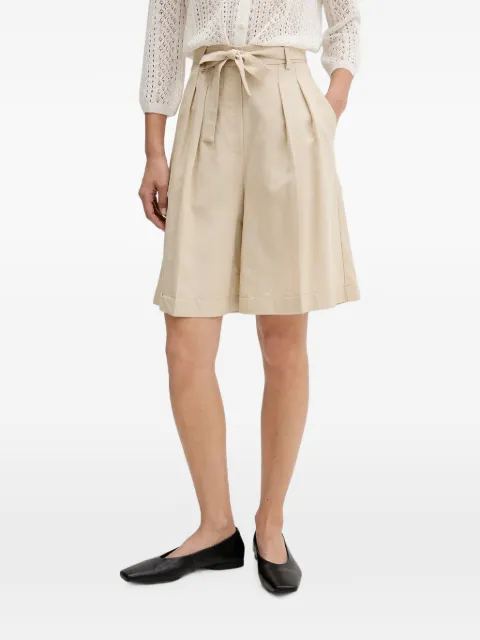 VICOLO belted pleated shorts Neutrals TAB0375