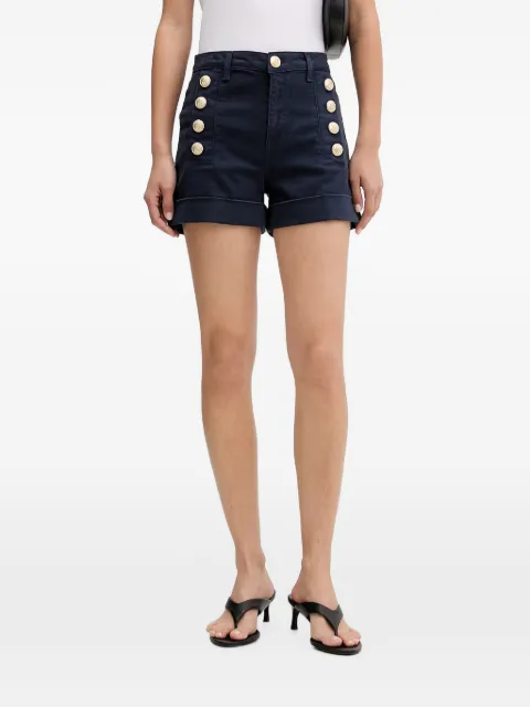 VICOLO button-embellished turn-up denim shorts Blue DAB5042
