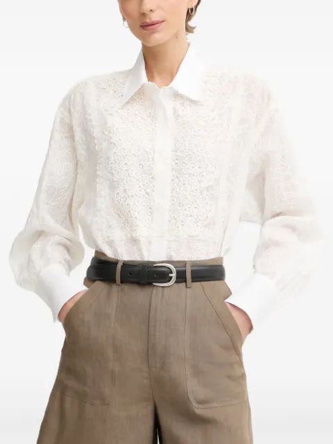 Ermanno Scervino lace-panelled oversized shirt White D484K703RXG