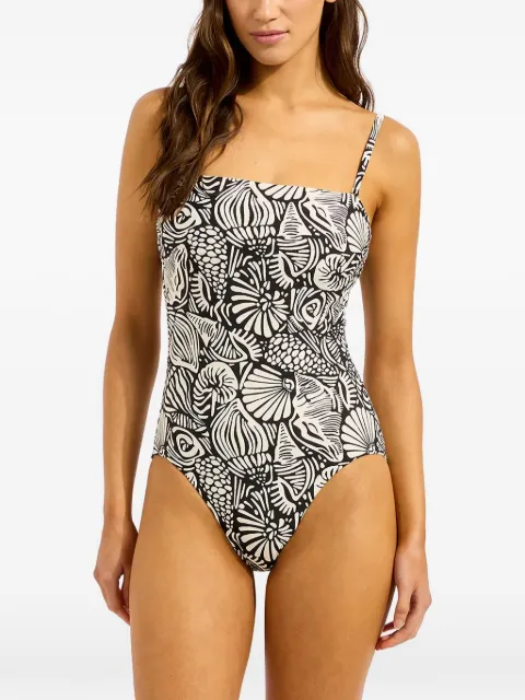 Seafolly shell-print swimsuit Black 11134DD328