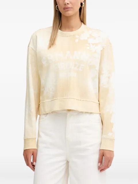 ERMANNO FIRENZE floral-print logo-print sweater Yellow D48EM016EB2