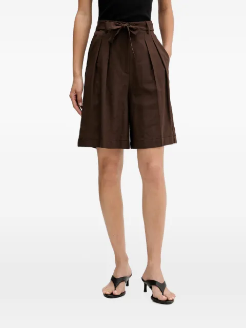 VICOLO pleated belted shorts Brown TAB0375