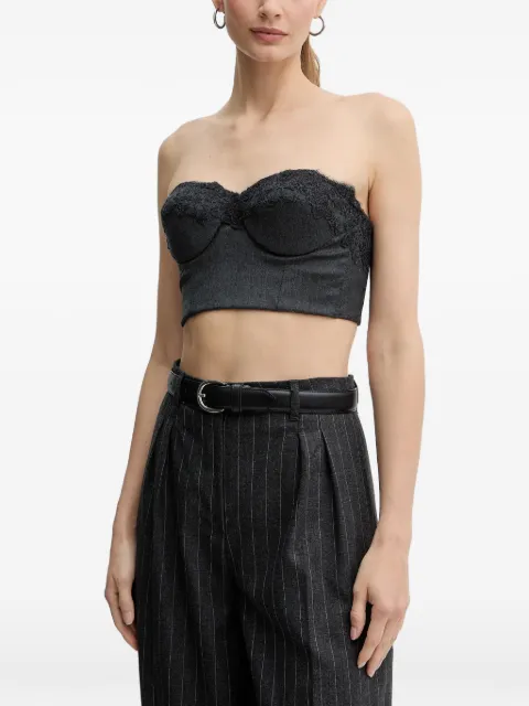 Ermanno Scervino lace-trimmed strapless top Grey D474Y313CJWR
