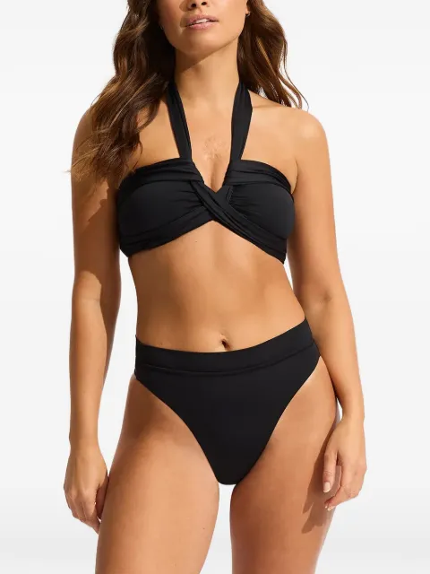 Seafolly Collective Halter twist-front halterneck bikini Black 33816942