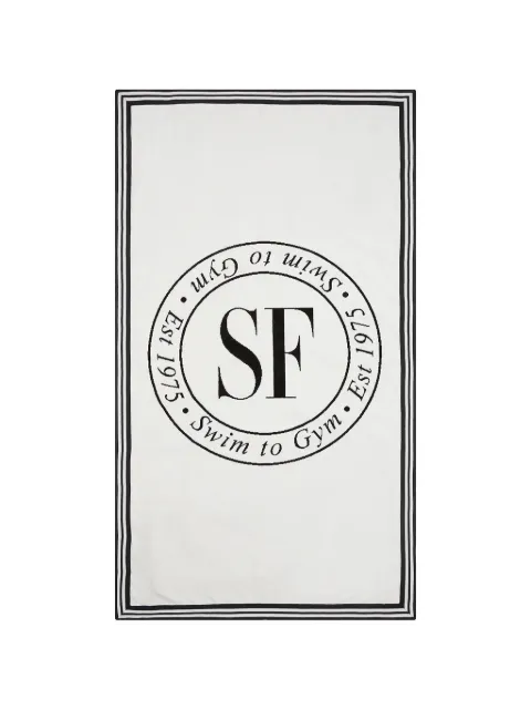 Seafolly Heritage logo-print striped beach towel Neutrals 72142TL