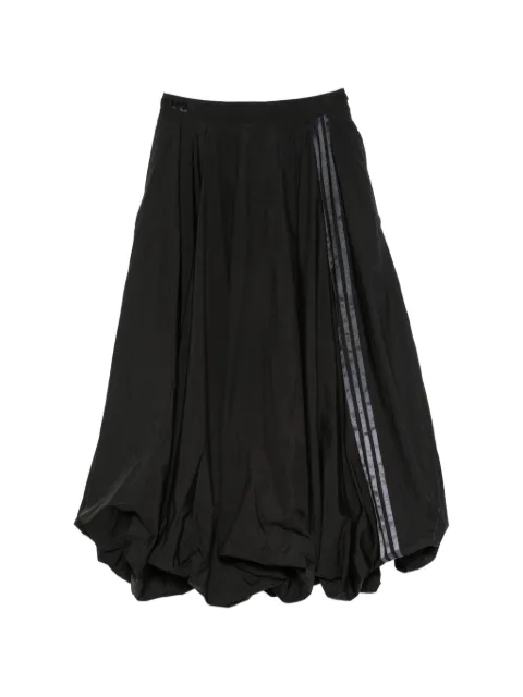 Y-3 GRD 3S BLN three-stripe bubble-hem maxi skirt Black KY8598