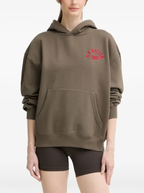 P.E Nation logo-embroidered hoodie Brown 261H120