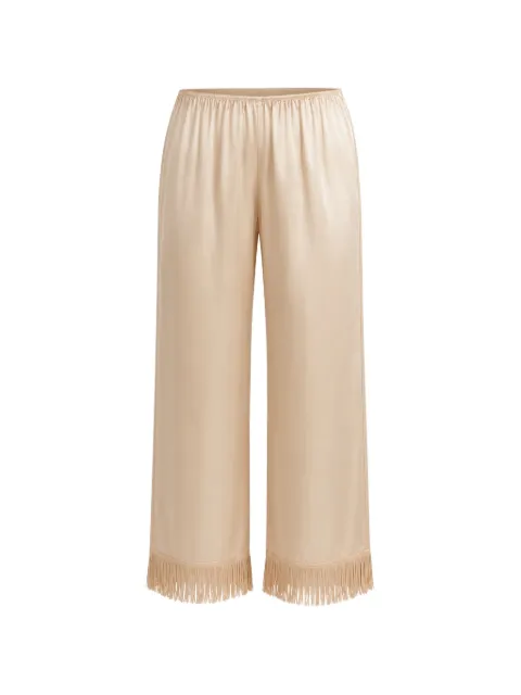 DÔEN Lavon fringe-trim straight trousers Neutrals 9423134FPEACHSORBET
