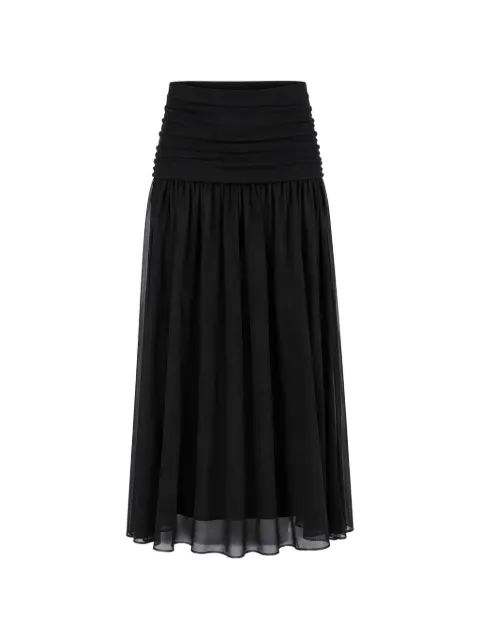 Petar Petrov Late Bloom ruched skirt Black S26TR7BLACK