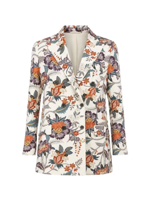 IBRIGU floral-print double-breasted blazer Neutrals 15IBJKI51903BEIGE3
