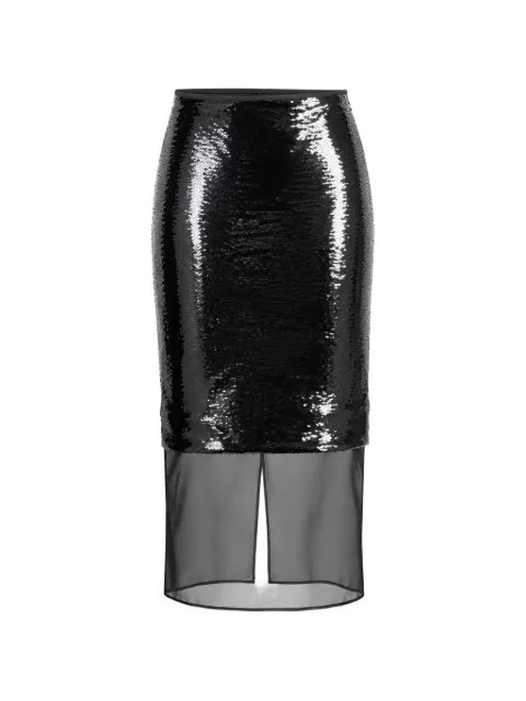 Esse Luminessa sequin-embellished midi skirt Black 014SKIRT7