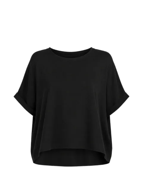 Dusan rolled-cuff silk T-shirt Black U2759BLACK