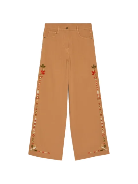 MOMONÌ Aoki embroidered trousers Neutrals 265MMOPA038265MO15