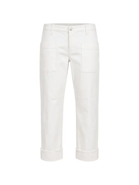 Maurizio Massimino patch-pocket frayed-hem jeans White SS26USA1180BULLWHITELIGHT