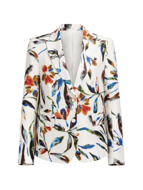 Maurizio Massimino floral-print notched-lapel blazer White SS26GIORGIA1175