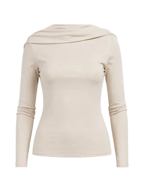 Esse Solina cowl-neck long-sleeve T-shirt Neutrals 014TOP3