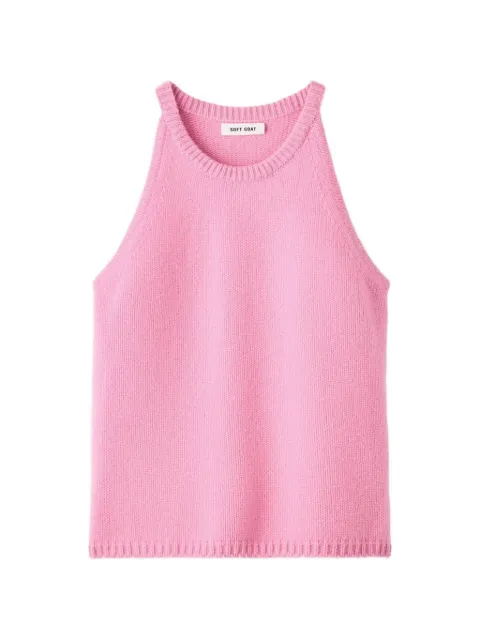Soft Goat ribbed-trim knitted top Pink S25SF2406812038
