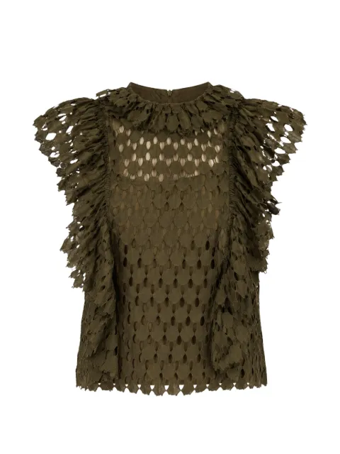Ulla Johnson Daevy ruffled lace blouse Green SP260205